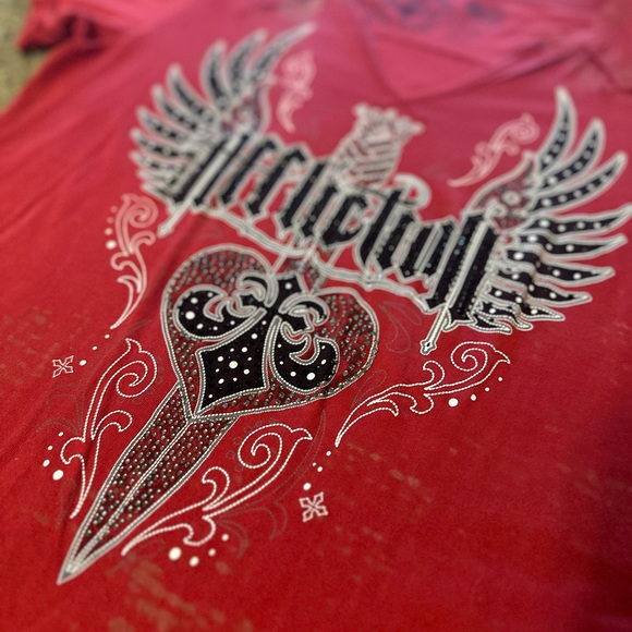 Affliction Red Graphic T-Shirt - Picture 3 of 6